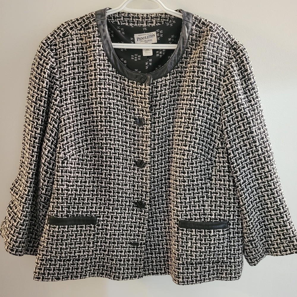 Pendleton Button Up Blazer Women's Plus Size 24 W